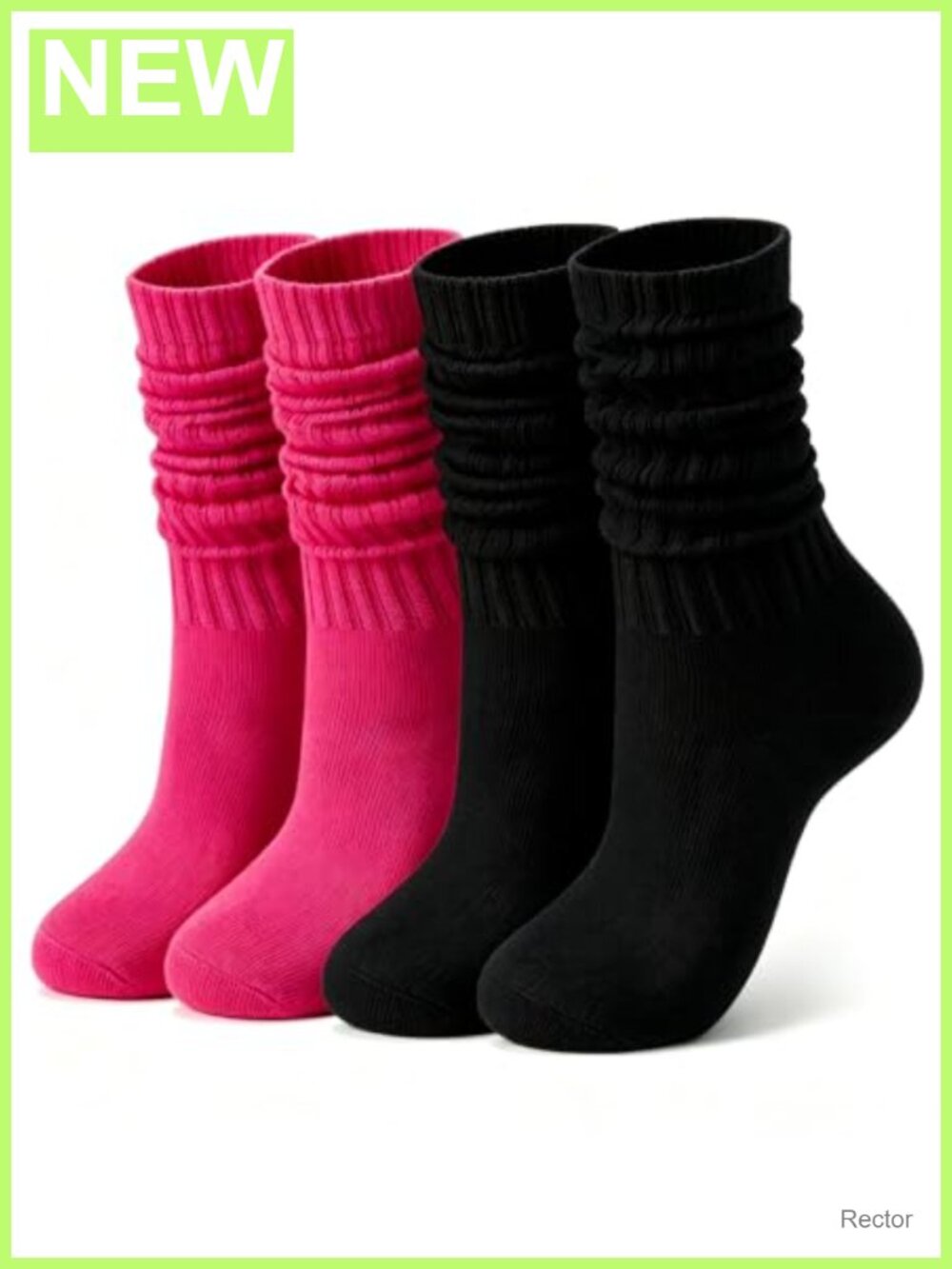 Slouch Scrunch Crew Socks Women 90s Knee High Retro Knit